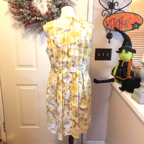 Yellow Eliza J New York Sweet Floral Midi Dress - Picture 4 of 8